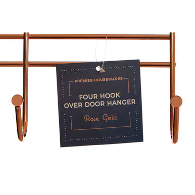 4 Hook Rose Gold Over Door Hanger
