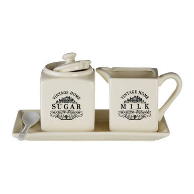 Vintage Home Square Cream Sugar And Milk Set