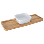 Aleki Bamboo Snack Tray With White Dipping Bowl