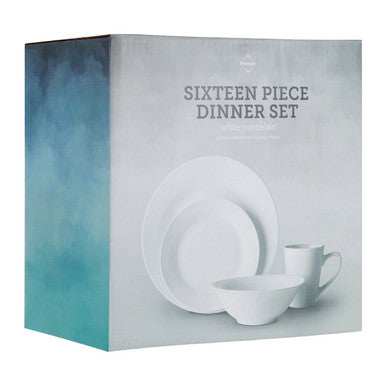 Elmira 16 Piece White Porcelain Dinner Set