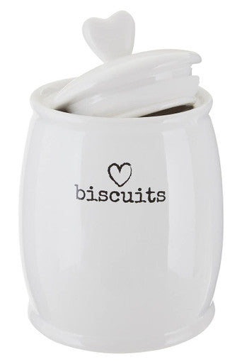 Charm White Dolomite Biscuit Canister