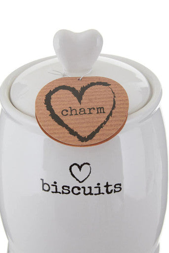 Charm White Dolomite Biscuit Canister