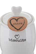Charm White Dolomite Biscuit Canister