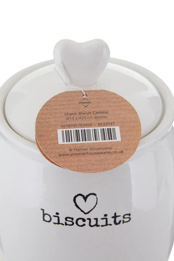 Charm White Dolomite Biscuit Canister