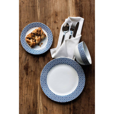 Avie Casablanca 12 Piece Blue Dinner Set