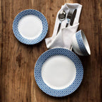 Avie Casablanca 12 Piece Blue Dinner Set