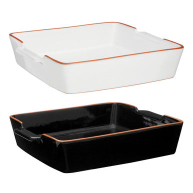 Calisto Terracotta White Glazed Oven To Table Dish