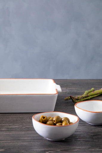 Calisto Terracotta White Glazed Oven To Table Dish