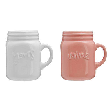 Set Of Two Pretty Things Mine And Yours Mugs
