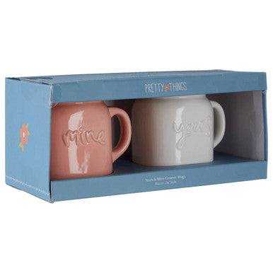 Set Of Two Pretty Things Mine And Yours Mugs