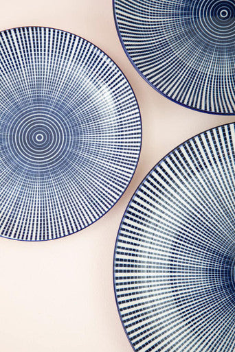 Maya 12 Piece Blue And White Dinner Set