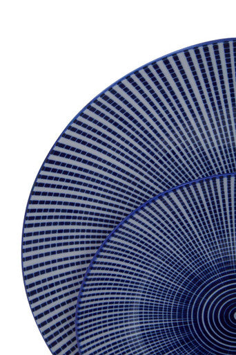 Maya 12 Piece Blue And White Dinner Set