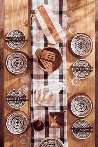 Maya 12 Piece Black And White Dinner Set