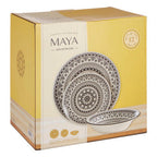 Maya 12 Piece Black And White Dinner Set