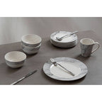 Avie 16Pc White And Grey Marble Effect Dinner Set