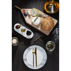 Avie 16Pc White And Grey Marble Effect Dinner Set