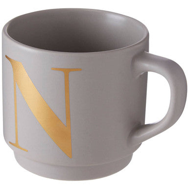 Signet Grey Monogram Mug N