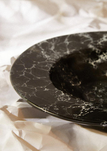 Hygge Black Marble Effect Pasta Bowl