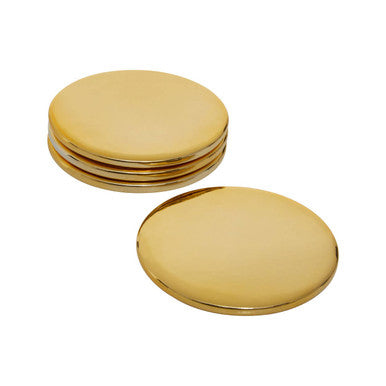 London Leo Set Of Four Gold Finish Coasters