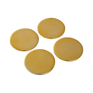 London Leo Set Of Four Gold Finish Coasters