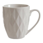Avie 16 Piece White Embossed Dinner Set.