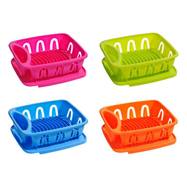 Laurie Blue Plastic Dish Drainer With Removable Tray