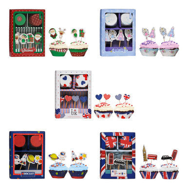Christmas Cupcake Cases And Toppers Set
