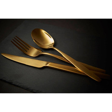 Avie Aura 16 Piece Gold Cutlery Set