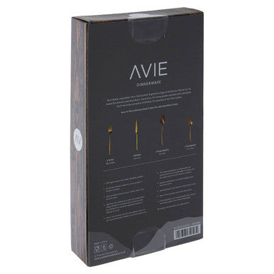 Avie Aura 16 Piece Gold Cutlery Set