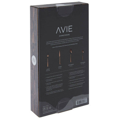 Avie Lustra 16 Piece Rose Gold Cutlery Set