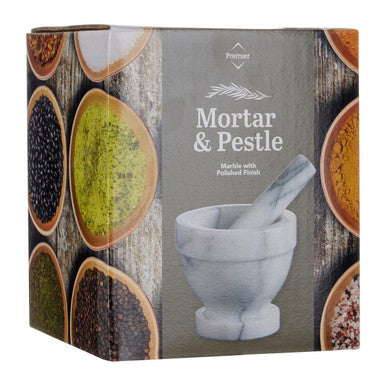 Salerno White Marble Large Mortar And Pestle Set