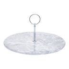 Salerno Grey Marble Cake Stand With Silver Handle