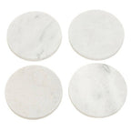 Kindia Set Of 4 White Marble Round Coasters
