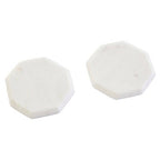 Kindia Set Of 4 White Marble Octagonal Coasters