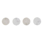 Kindia Set Of 4 White Marble Rustic Edge Coasters