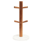 Monzaro Acacia Wood And White Marble Mug Tree