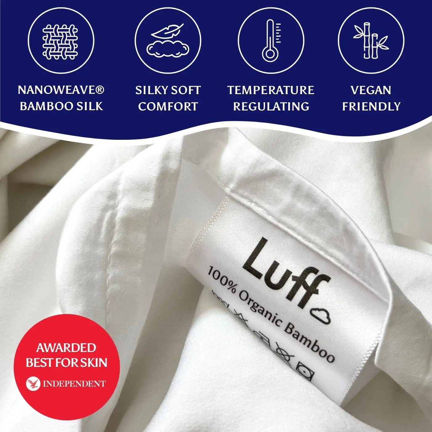 100% Organic Bamboo Silk Deep Fitted Sheet Luff Sleep