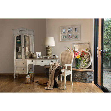 Brussels Distressed White Finish Wall Mirror
