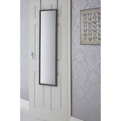 Mize Over Door Grey Plastic Frame Mirror