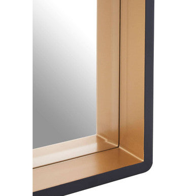 Trosa Medium Black Wall Mirror With Gold Edge
