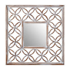 Indus Antique White Lattice Frame Wall Mirror