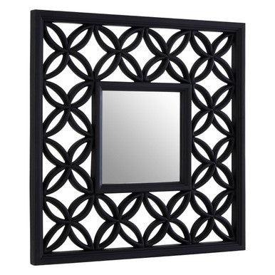 Indus Square Black Lattice Frame Wall Mirror