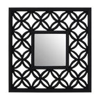 Indus Square Black Lattice Frame Wall Mirror