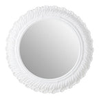 Plume Antique White Small Acanthus Leaf Wall Mirror
