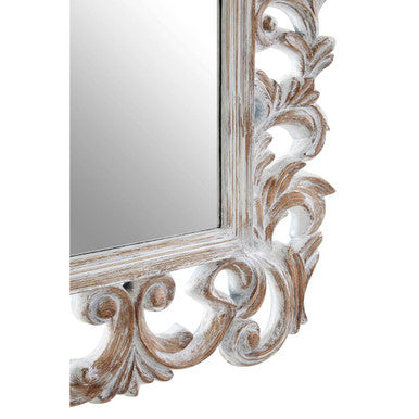 Caracci Antique Grey Fleur De Lis Wall Mirror