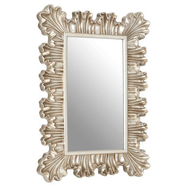 Sinarge Champagne Finish Clamshell Design Wall Mirror