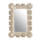 Sinarge Champagne Finish Clamshell Design Wall Mirror