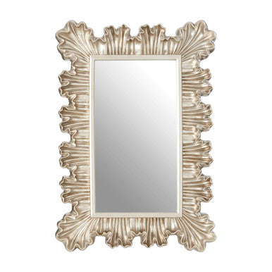 Sinarge Champagne Finish Clamshell Design Wall Mirror