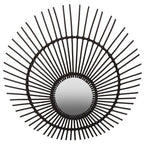 Mataram Black Natural Rattan Wall Mirror