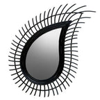 Mataram Teardrop Black Natural Rattan Wall Mirror